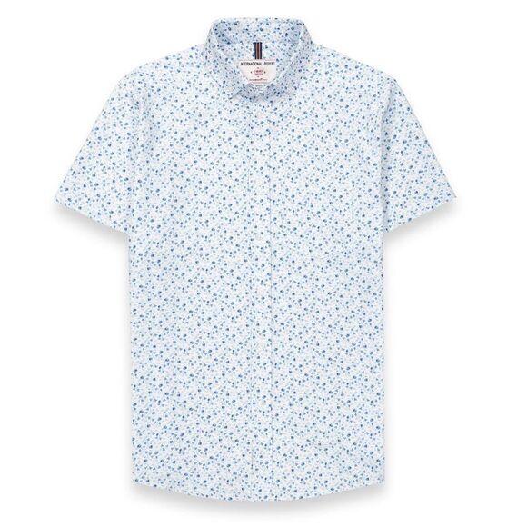 Report Collection Performance Short‎ Sport Shirt w/ Floral Print in Blue XL Nwt - Picture 4 of 6